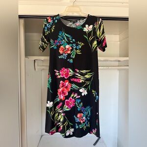 Yumi Kim Black Floral Midi Dress